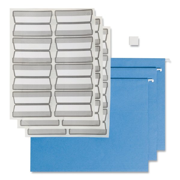 Smead Colored Hanging File Folders with ProTab Kit, Letter Size, 1/3-Cut, Blue 64210